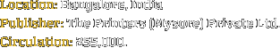 Location: Bangalore, India Publisher: The Printers