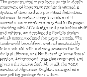 The paper wanted more focus