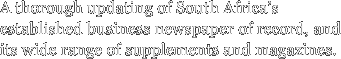 A thorough updating of South
