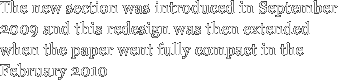 The new section was introduced