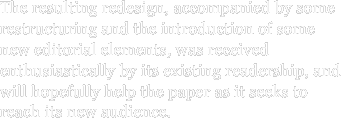 The resulting redesign, accompanied by