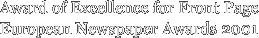 Award of Excellence for Front