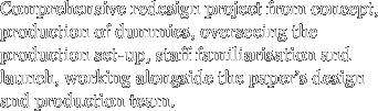 Comprehensive redesign project from concept,